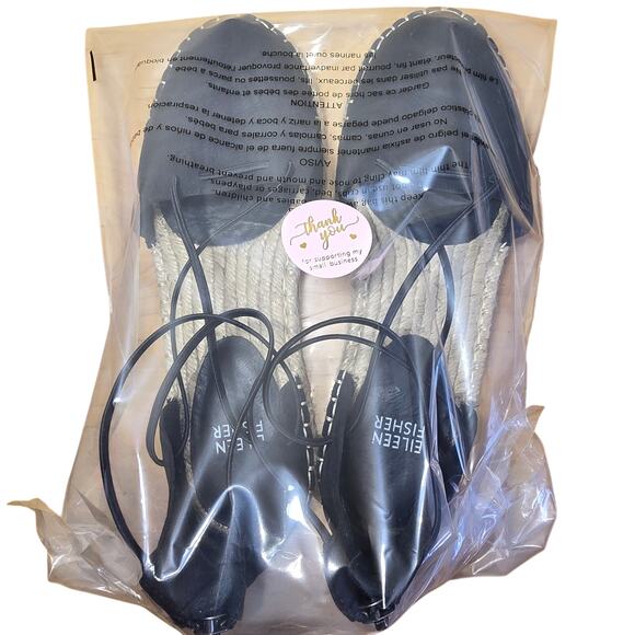 Eileen Fisher Suede Lace Up Espadrille Flat Jute Insole Round Toe Womens Sz 8.5 - Picture 8 of 8